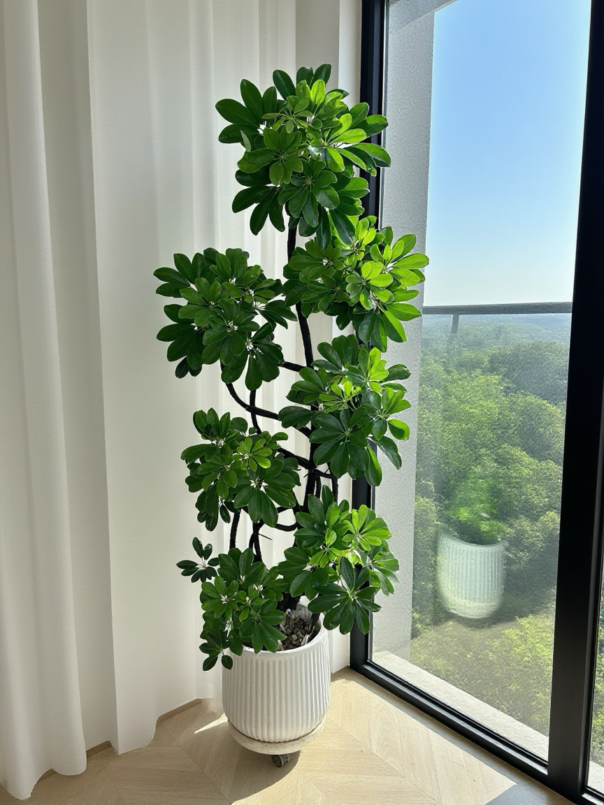 鸭脚木大型盆栽适合办公室客厅好养绿植鹅掌柴