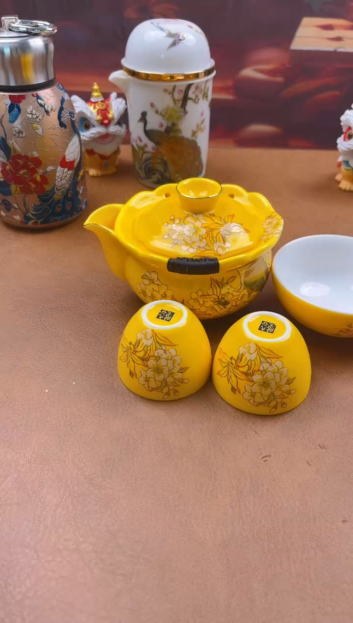 陶瓷茶具摆件旅行套组