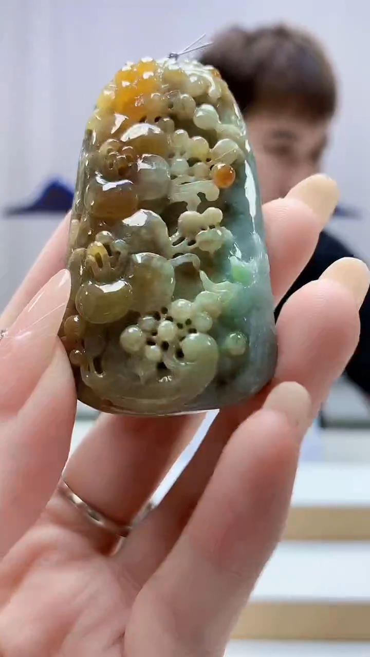 未镶嵌定制翡翠4868DD-毛货挂件43