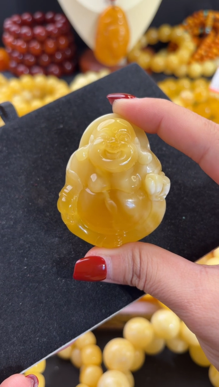 【闪购商品】蜜蜡颈饰未镶嵌弥勒佛大肚佛佛公