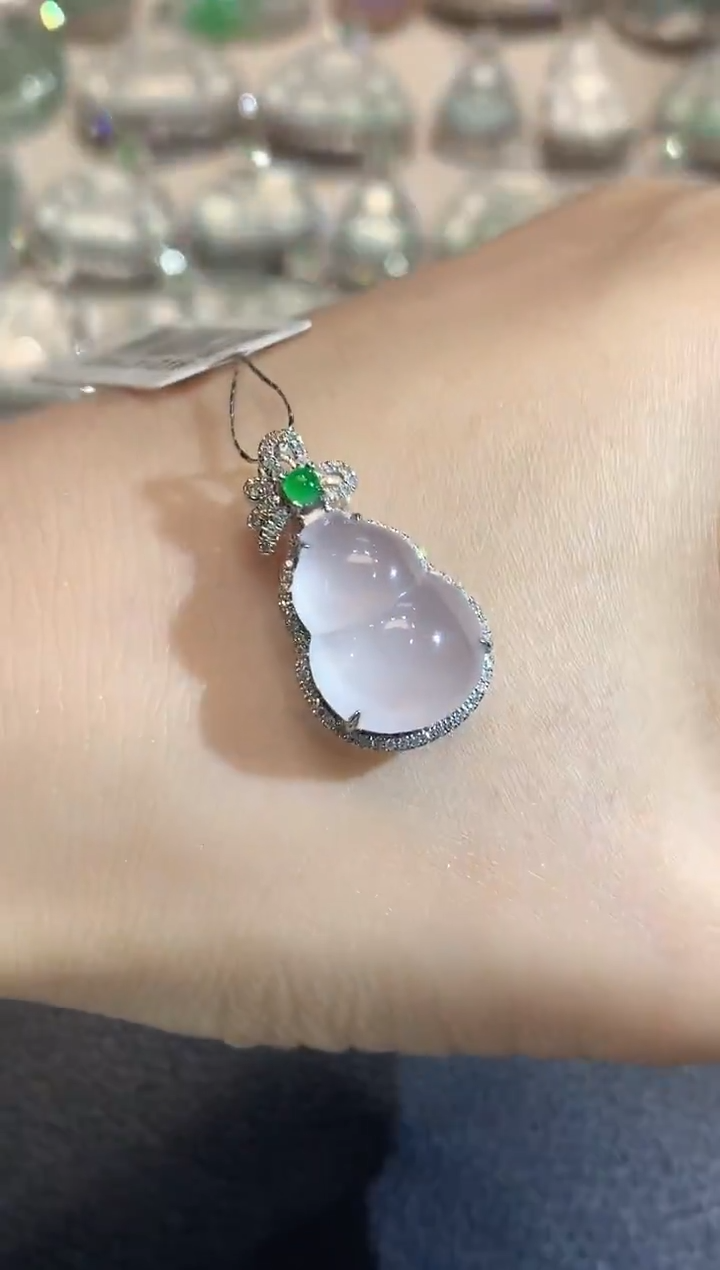 吊坠(不含链)18K金镶嵌翡翠A30翡翠