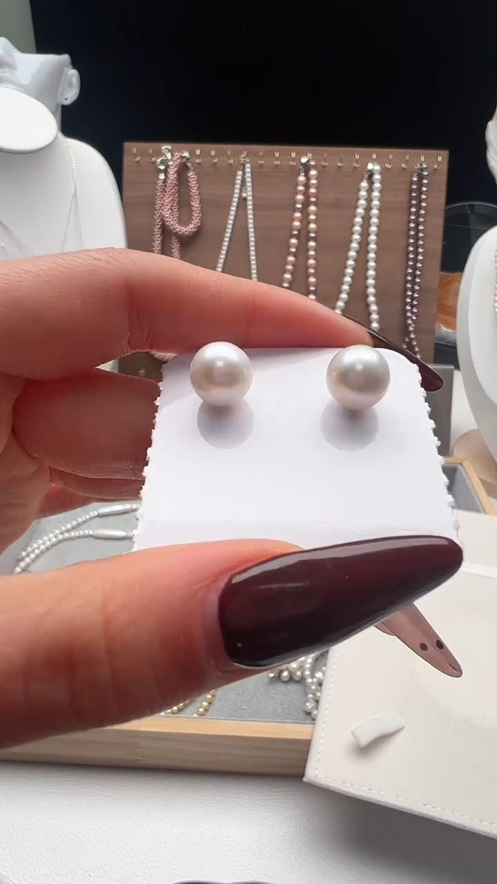 银S925镶嵌耳饰淡水珍珠永丽珍珠严选