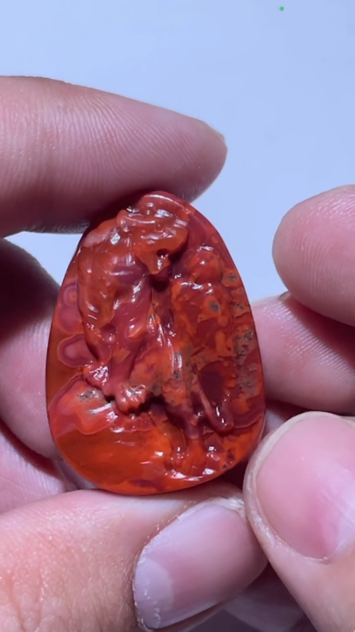 【闪购商品】玛瑙/玉髓虎啸山林未镶嵌1814-2655