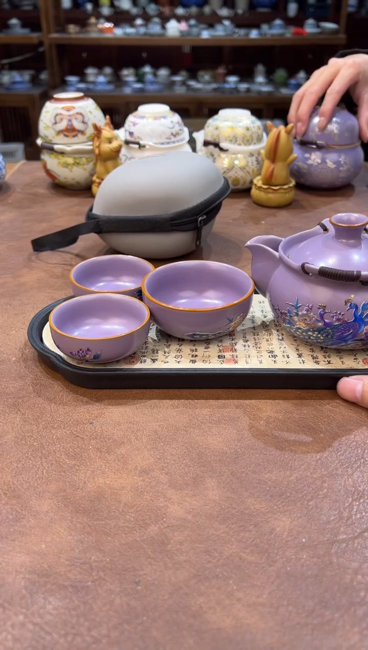 真的很便宜超好看会开片的旅行茶具