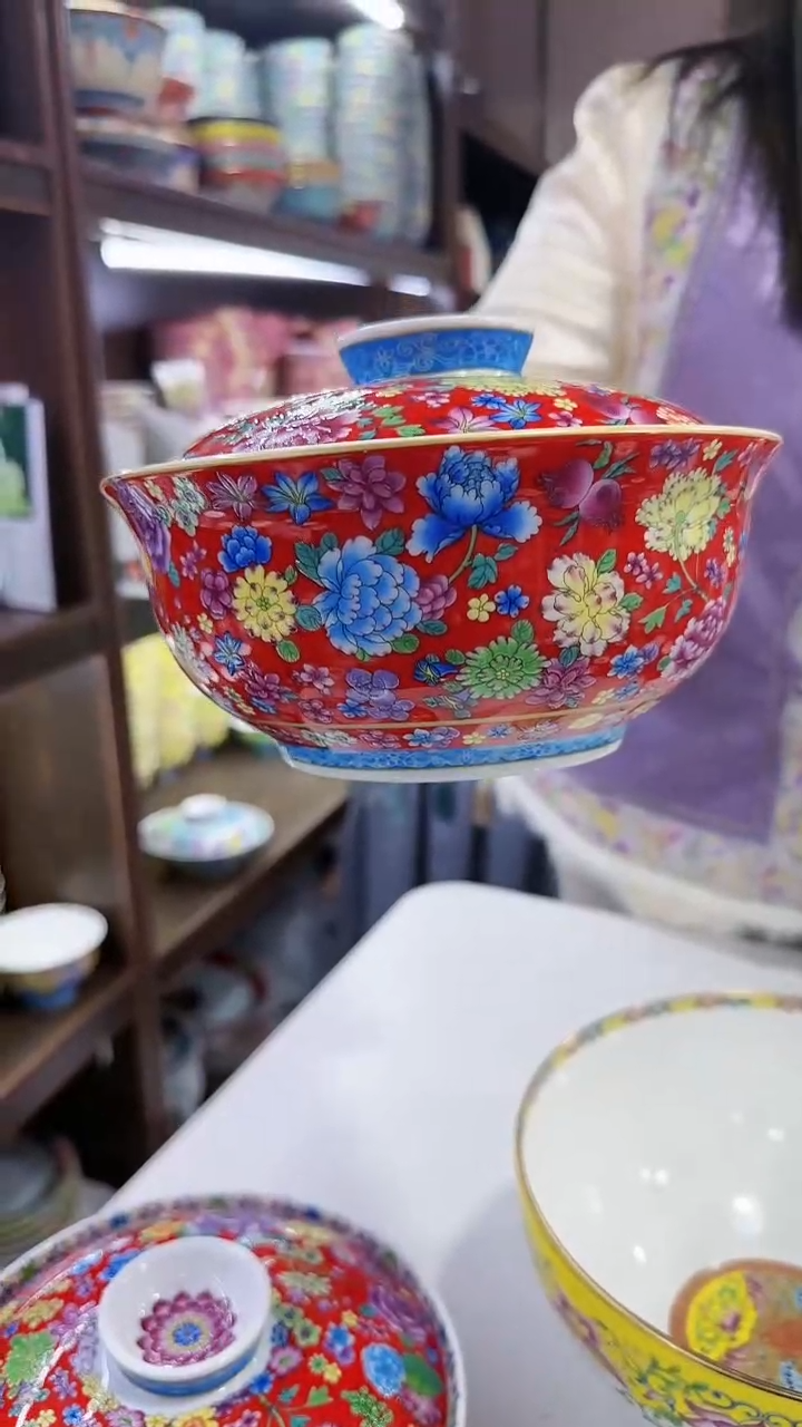 【闪购商品】瓷片7英寸【盖碗】1个景德镇陶瓷