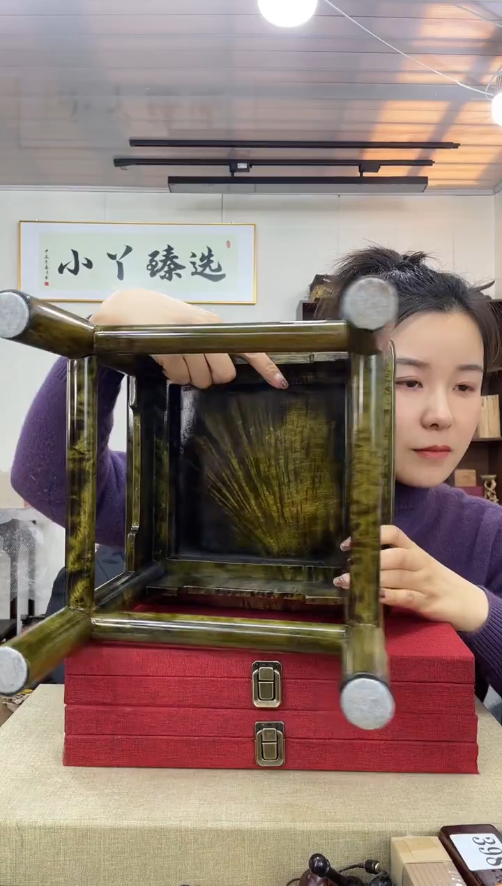 乌木类278 金丝楠木富贵方凳27*27*28小凳子（5天发货）
