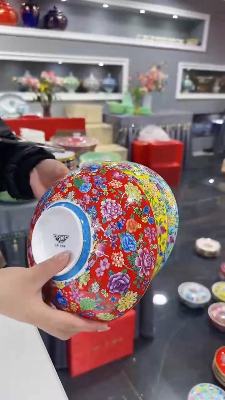 【闪购商品】瓷片8.5英寸景德镇元宝盘3个混色