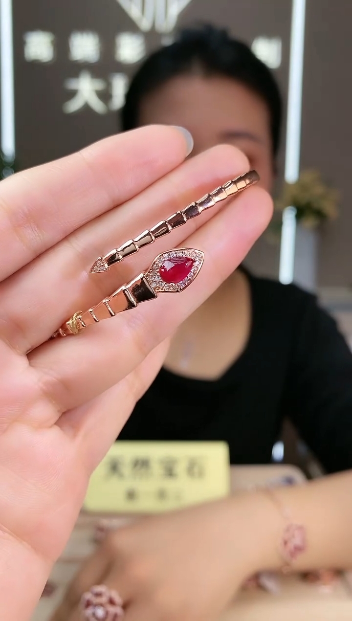 【闪购商品】红宝石手镯银S925镶嵌手镯