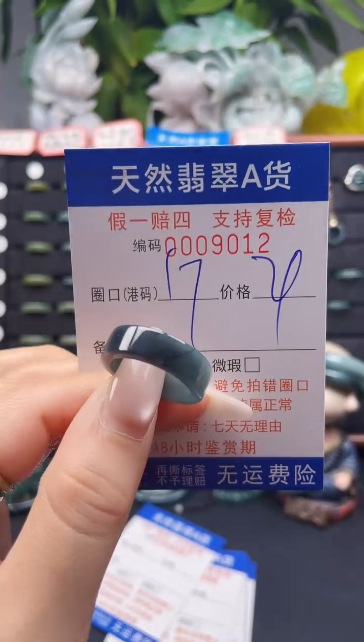 未镶嵌戒指翡翠17*9012