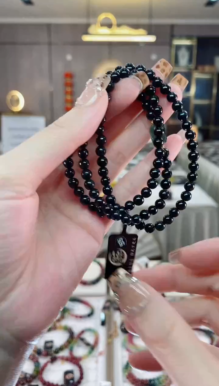 【闪购商品】三圈手串5mm+未镶嵌碧玺dan多样性发货一条