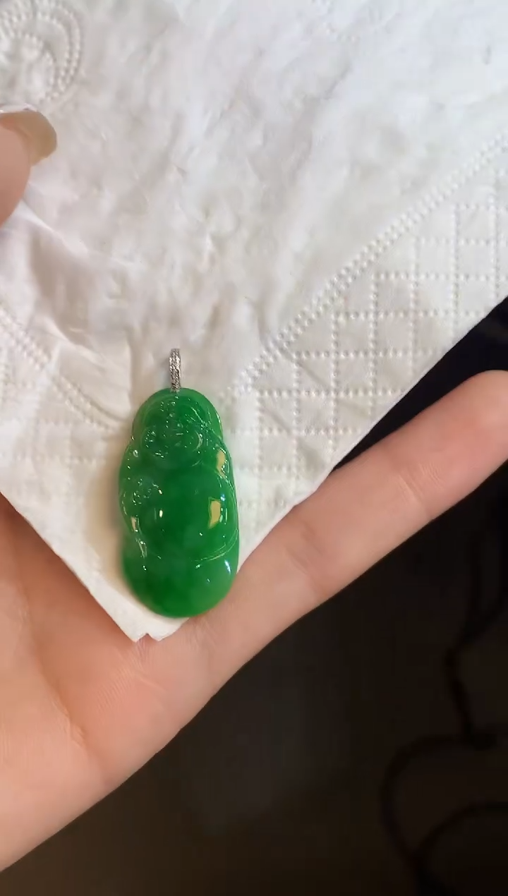 吊坠(不含链)18K金镶嵌翡翠A22