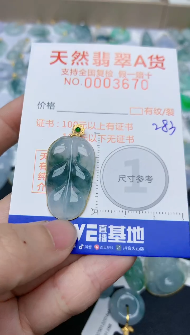 【闪购商品】翡翠颈饰18K金镶嵌天然翡翠A货    283
