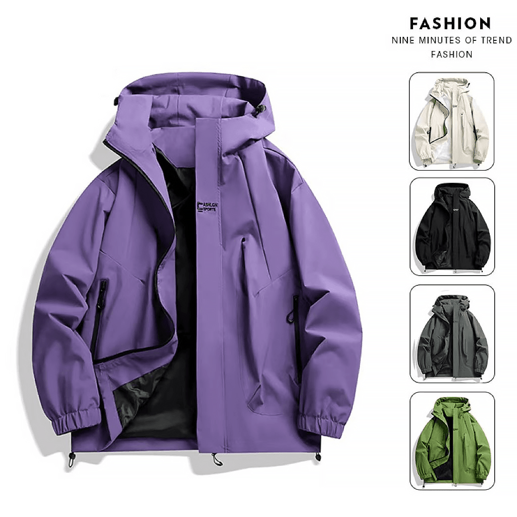 男女同款韩版防水外套防泼水夹克上衣户外防风连帽外套【745】