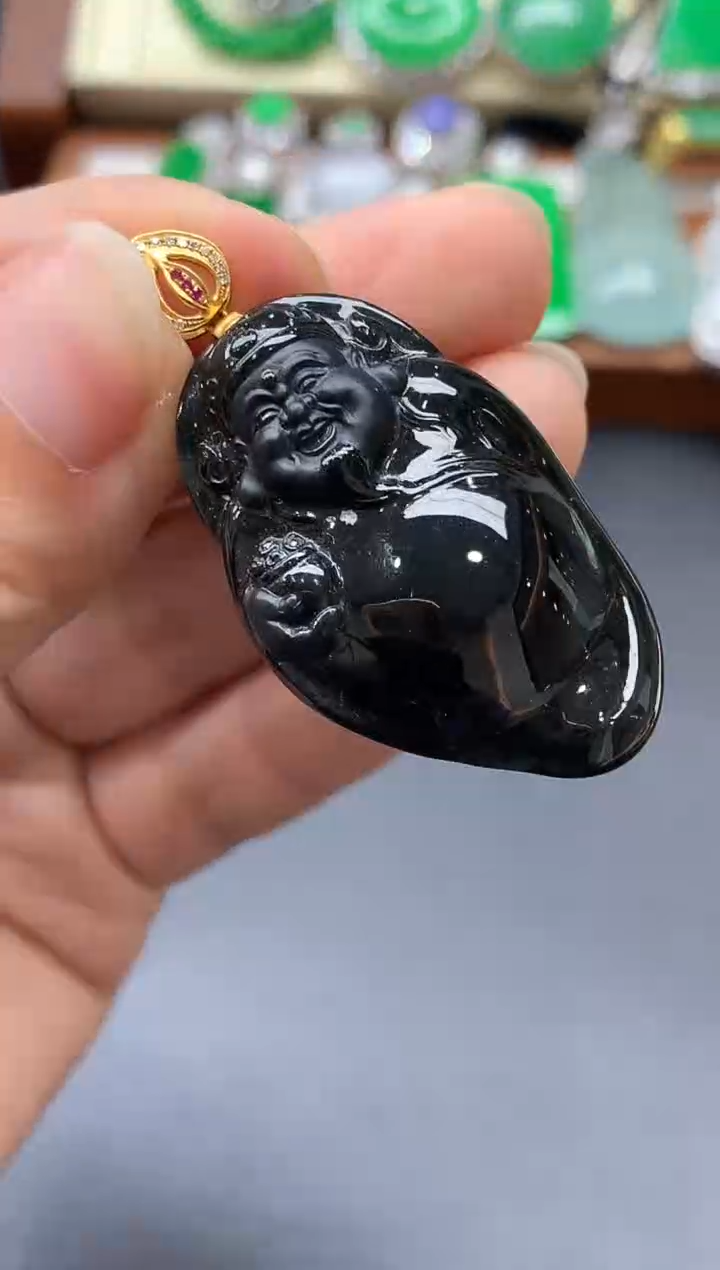 颈饰18K金镶嵌翡翠635-中国好珍宝