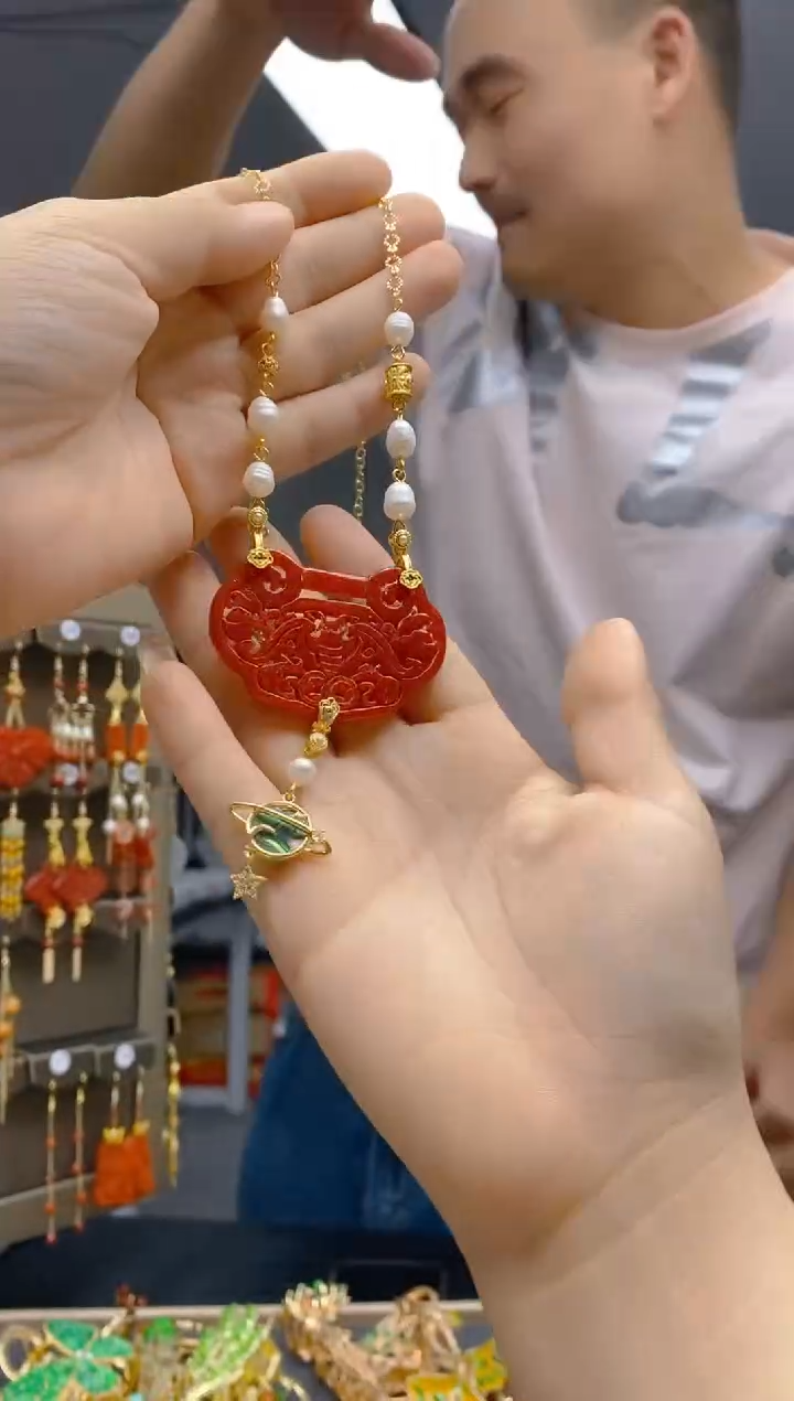 【闪购商品】翡翠耳饰合金059翡翠锁骨链