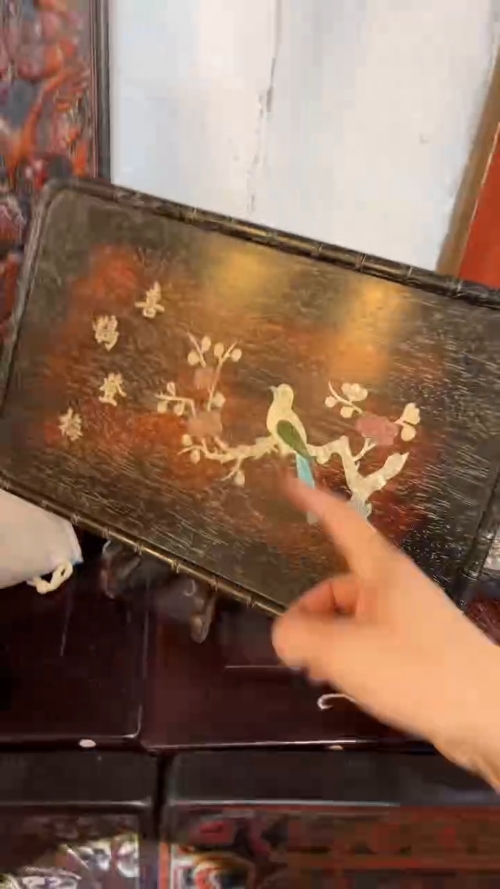 非洲紫檀（红花梨）40x26cm赏盘无底座