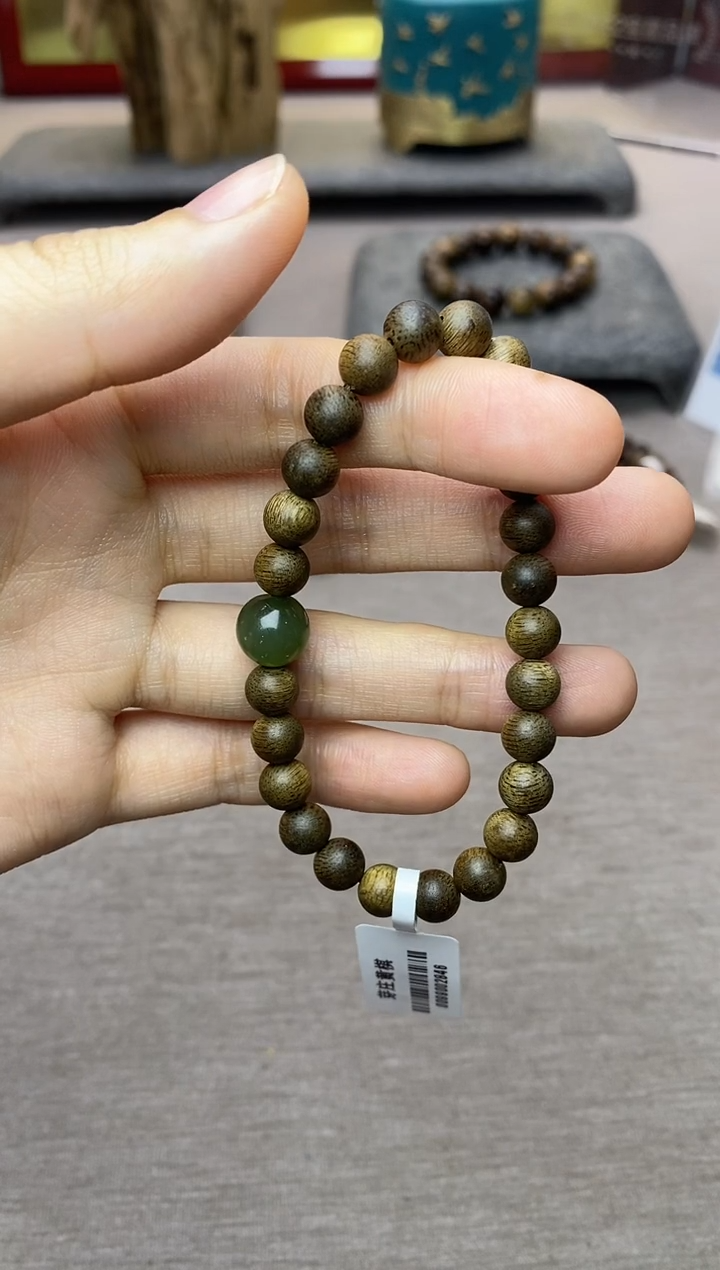 【闪购商品】沉香手串芽庄黄棋沉水老料06＋配饰单圈设计