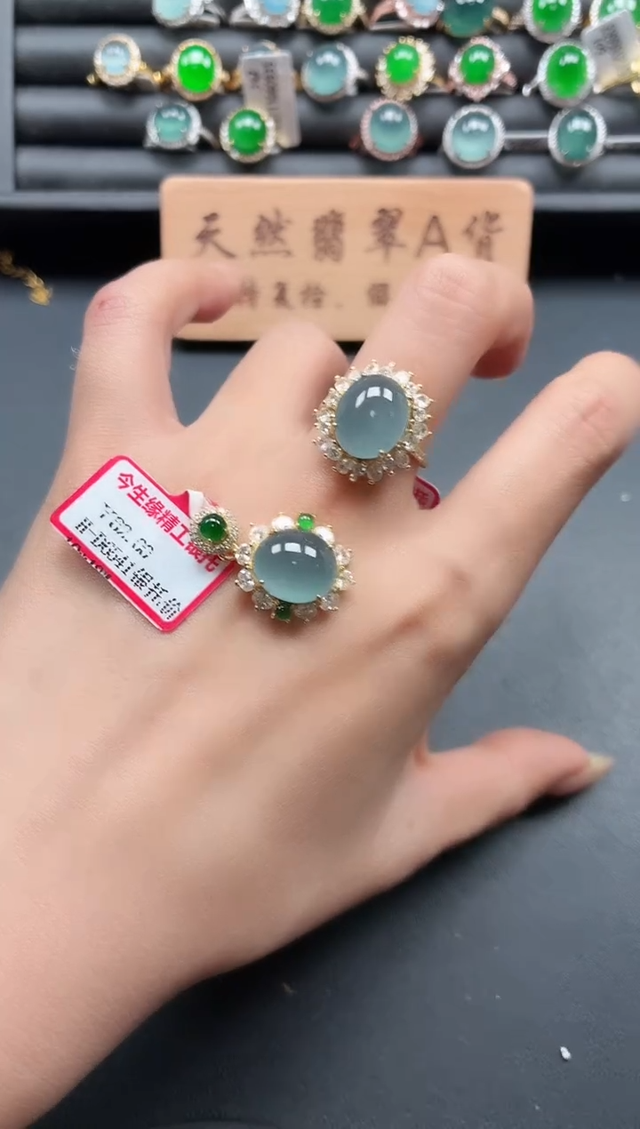 银S925镶嵌戒指翡翠11111