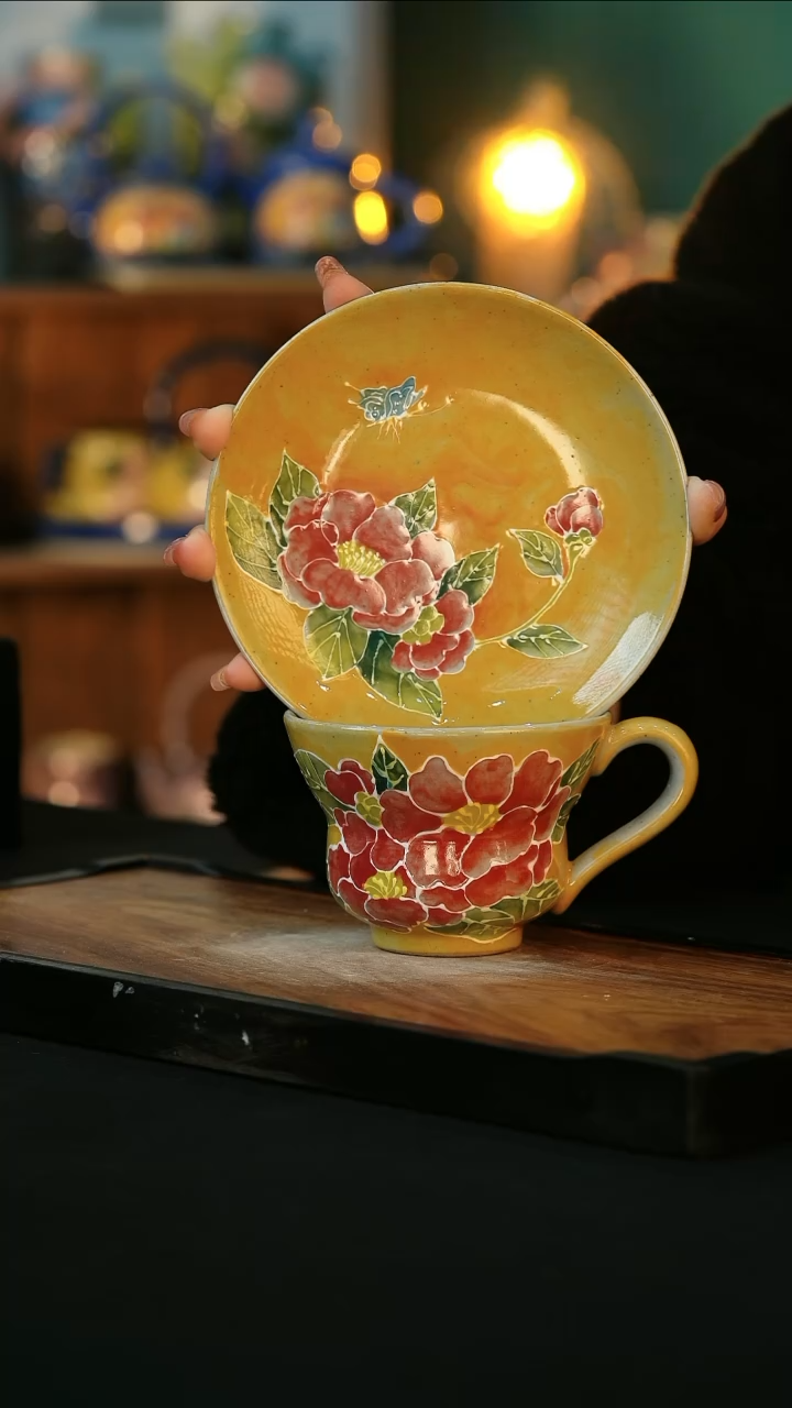 【闪购商品】杯手绘心瓷陶瓷浮力