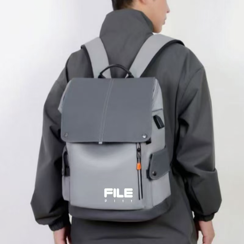 File Pltt双肩包男电脑包高级感书包大学生旅游大容量旅行背包