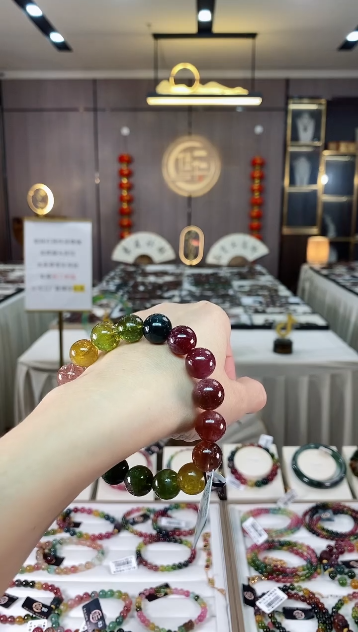 【闪购商品】碧玺单圈手串12mm+未镶嵌（多样性发一条）hon