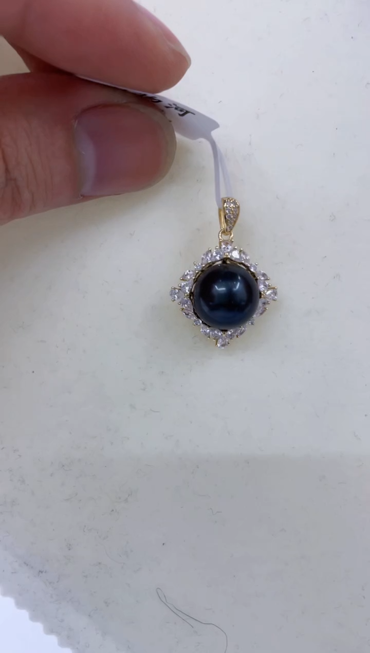 银S925镶嵌颈饰海水珍珠  