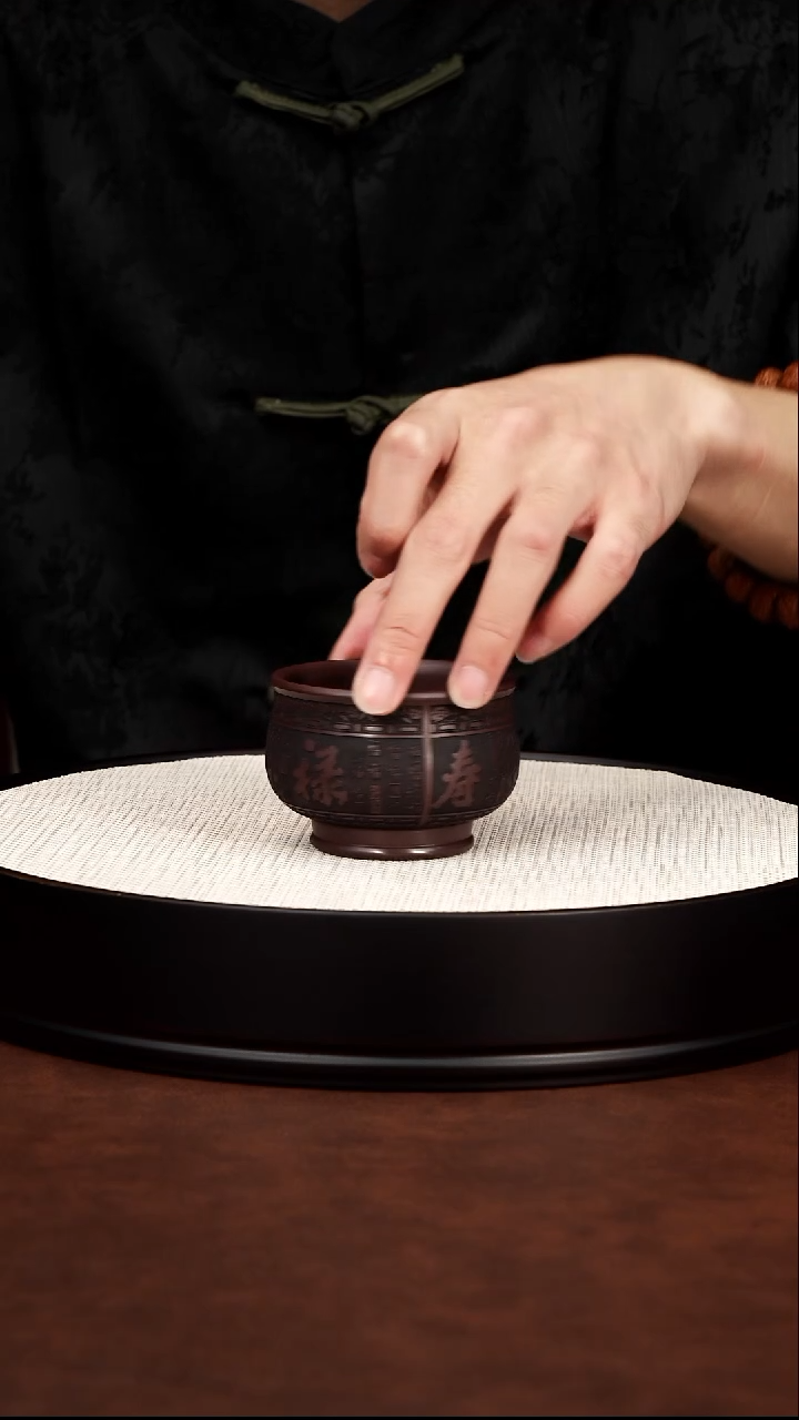 茶壶紫砂宜兴紫砂 福禄寿喜财石红主人杯