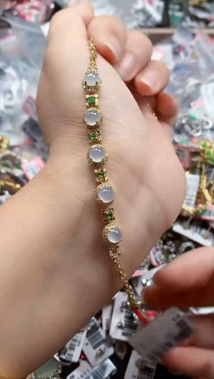 银S925镶嵌戒指翡翠天然A货缅甸翡翠