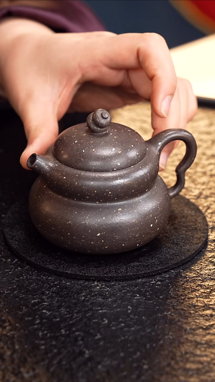 茶壶紫砂AJ 葫芦4 银星砂 180毫升