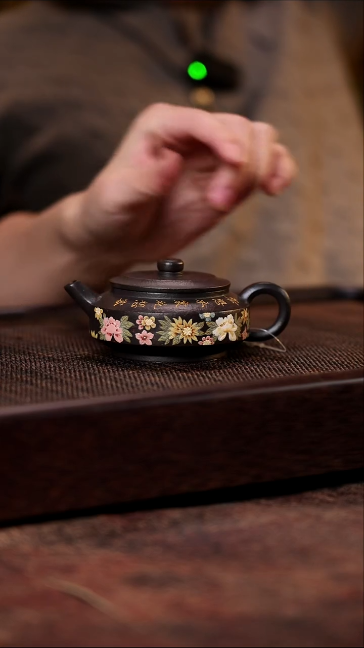 仲芳周盘 繁花 大彬铁血红砂 130cc