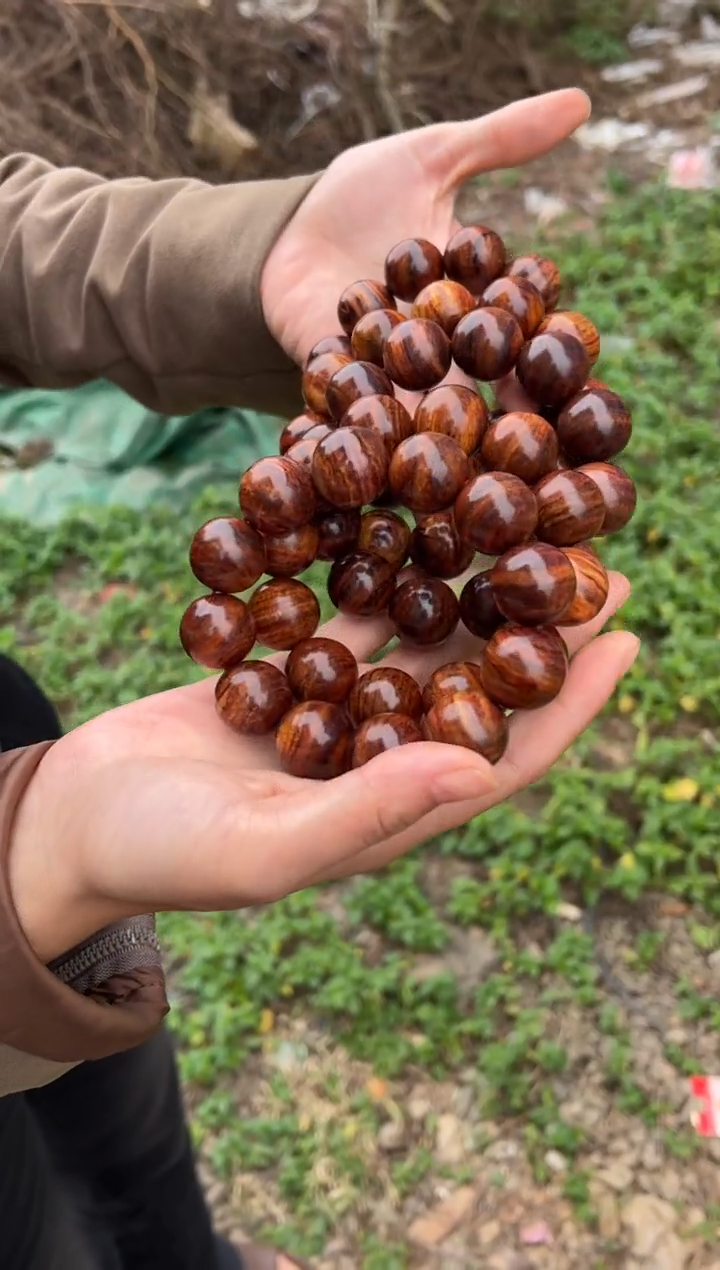 黄花梨/降香黄檀A001紫油梨2.0圆珠手串66多样性发一