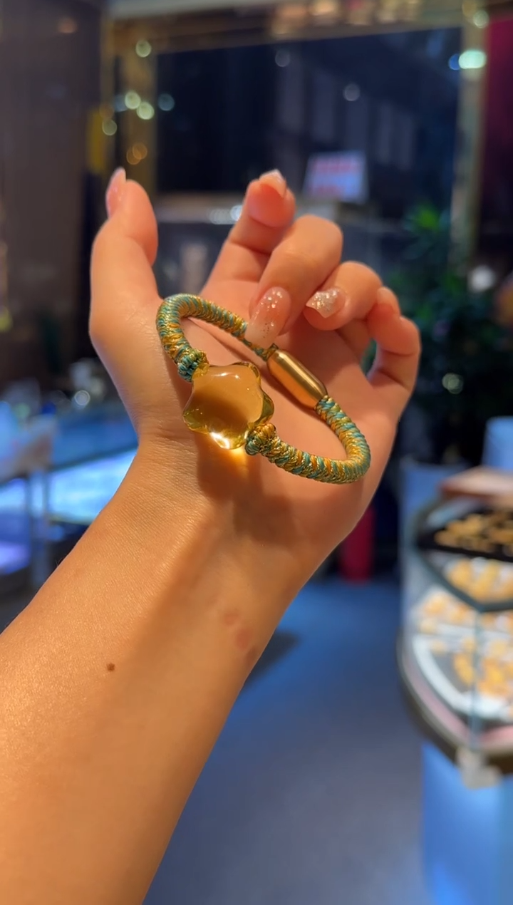 琥珀未镶嵌珠宝奇石星河手绳S码