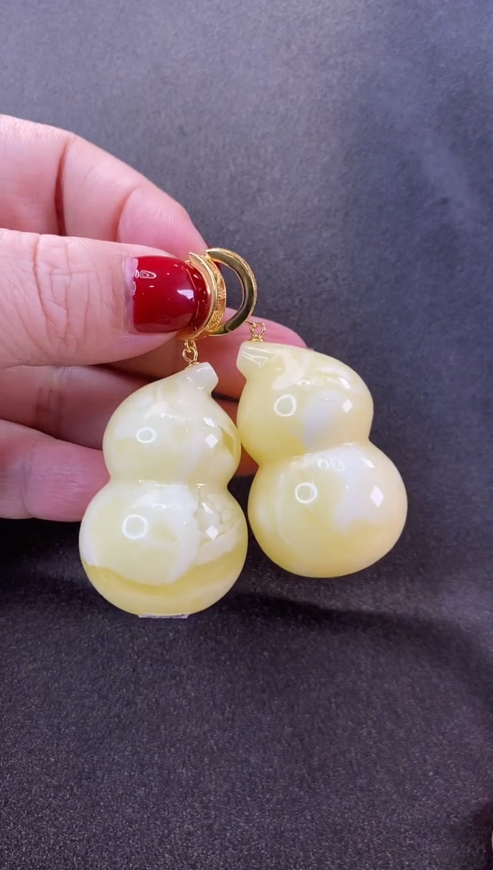 【闪购商品】琥珀耳饰未镶嵌耳环