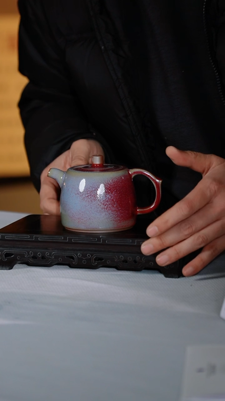 【闪购商品】190-1柱石壶（富安工作室 窑变随机