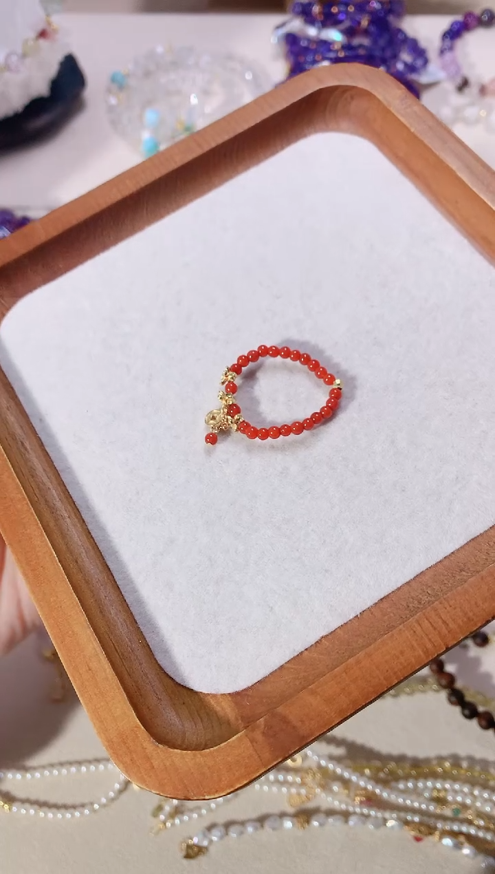 【闪购商品】南红玛瑙戒指合金戒指
