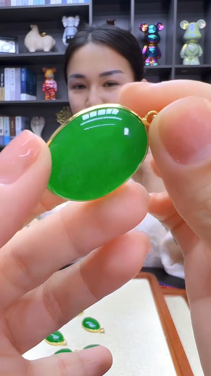 翡翠14K金镶嵌颈饰丹丹diy劲饰