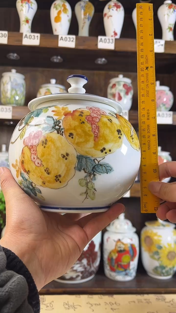 【闪购商品】纯手工手绘多子多福2储物罐