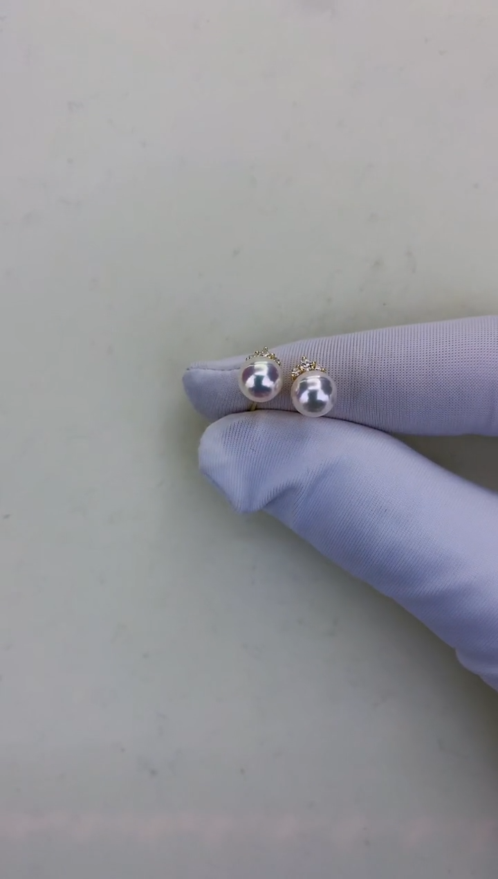 银S925镶嵌DA海水珍珠 GD097 耳钉 7