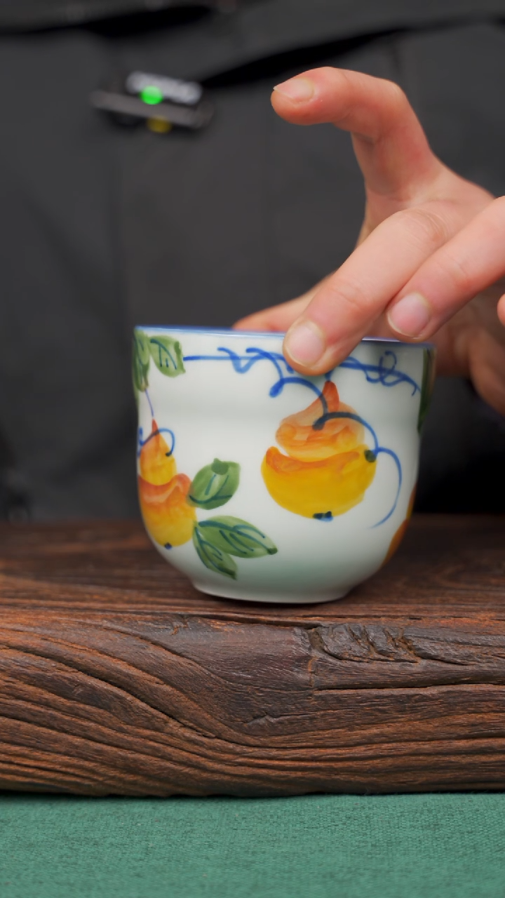【闪购商品】瓷片97景德镇杯釉下手工手绘瓷器