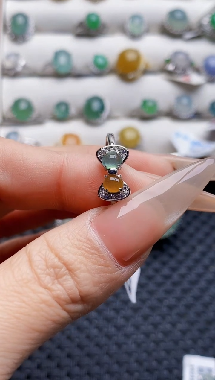 银S925镶嵌戒指翡翠0621