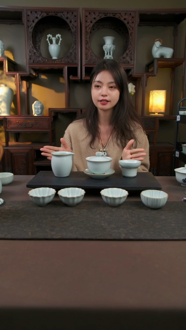 【闪购商品】杯随缘荷瓣七件套（开片可养）