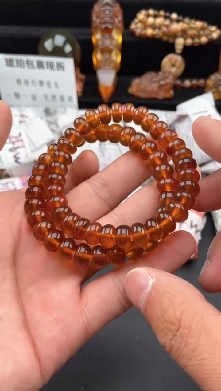 【闪购商品】琥珀手链未镶嵌算盘珠手串【多样性发货其中一】