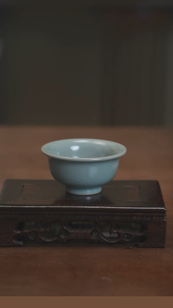 【闪购商品】清凉寺原产地仿古釉手工汝瓷小压手杯