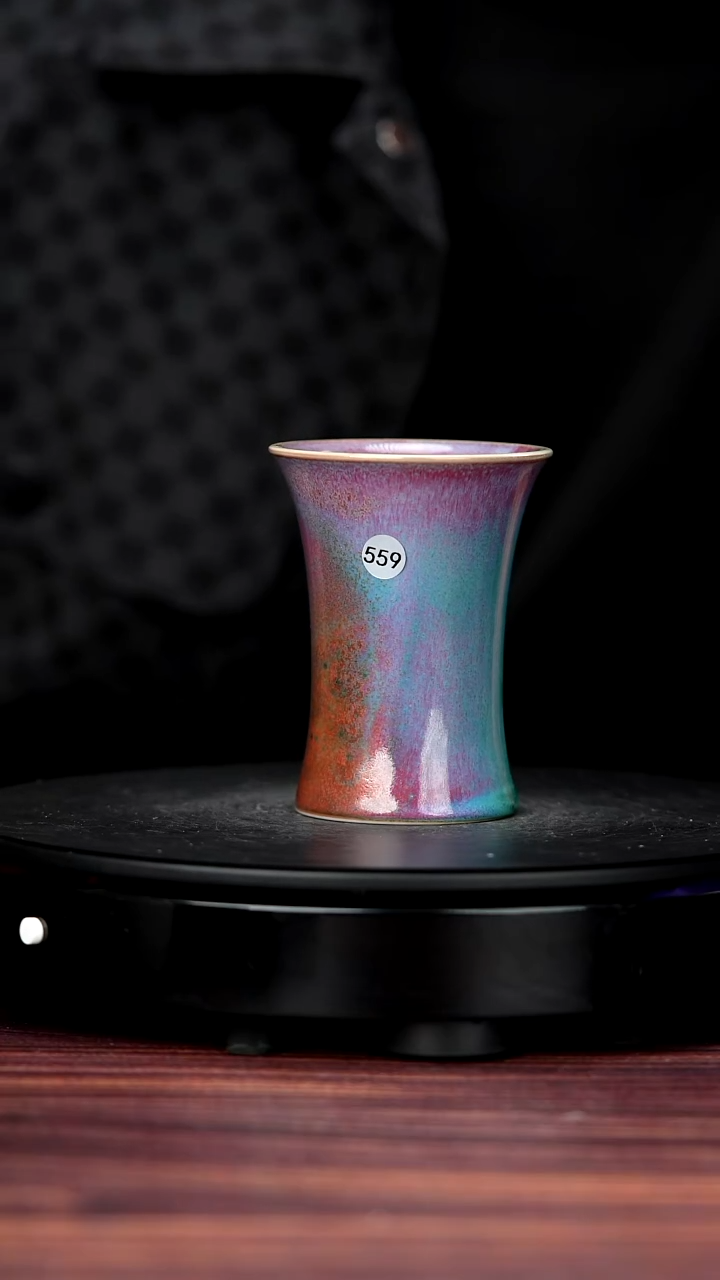 杯子瓷559#李盼龙一级品原矿钧瓷束腰杯