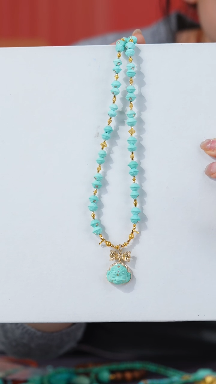 【闪购商品】绿松石项链18K金镶嵌1