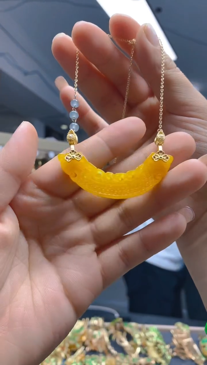 【闪购商品】翡翠耳饰合金0418翡翠锁骨链