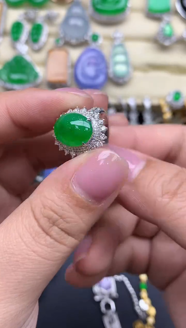 【闪购商品】翡翠戒指18K金镶嵌643-中国好珍宝