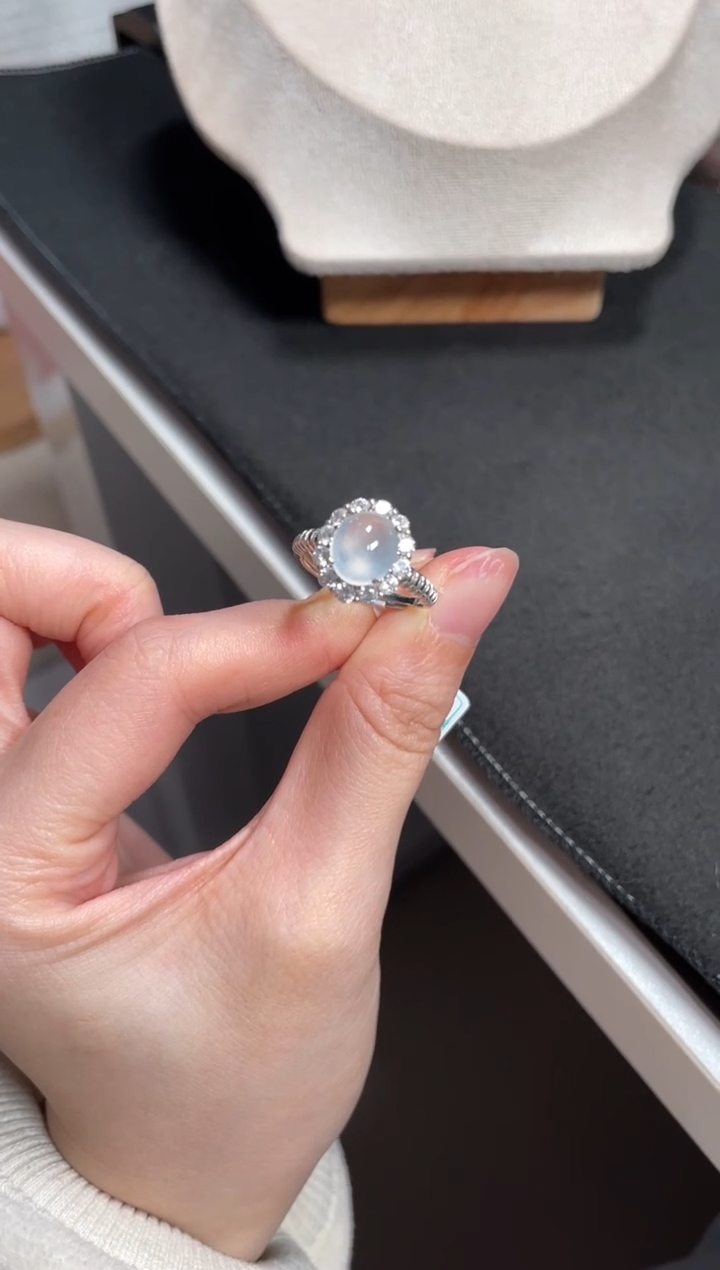 【闪购商品】翡翠戒指银S925镶嵌翡翠