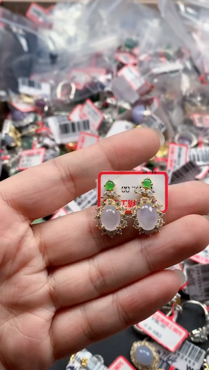 银S925镶嵌戒指翡翠天然A货缅甸翡翠