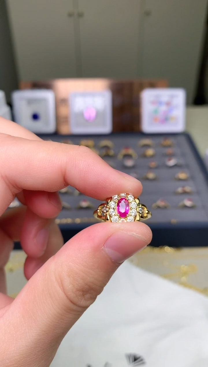 【闪购商品】红宝石戒指银S925镶嵌戒指